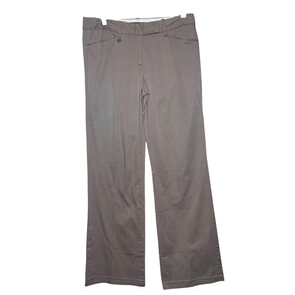 BCBG Women Taupe Gray Wide Leg Professional Dress Pants 6